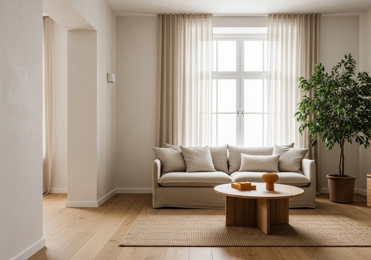 Salon lumineux et végétal, un intérieur harmonieux