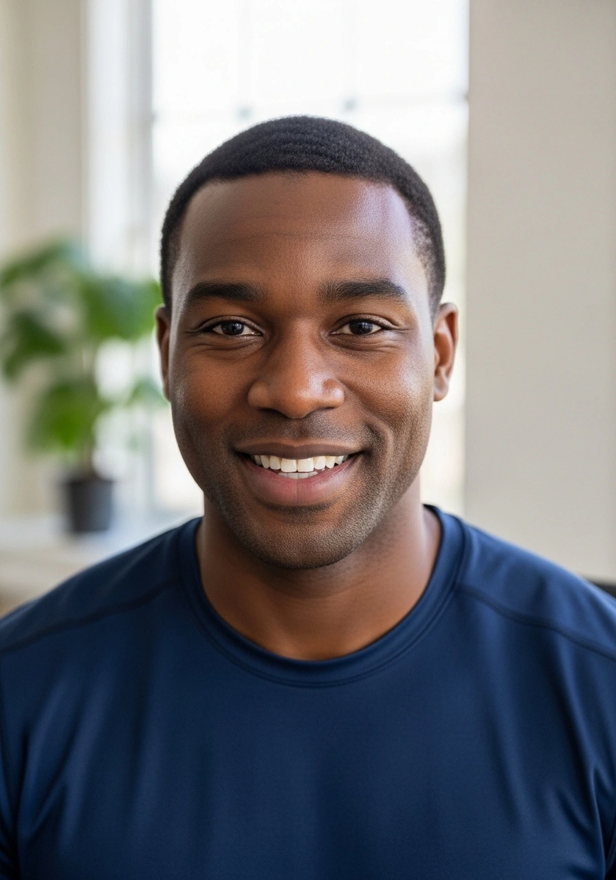 Portrait d'Alexandre Moreau, coach sportif souriant