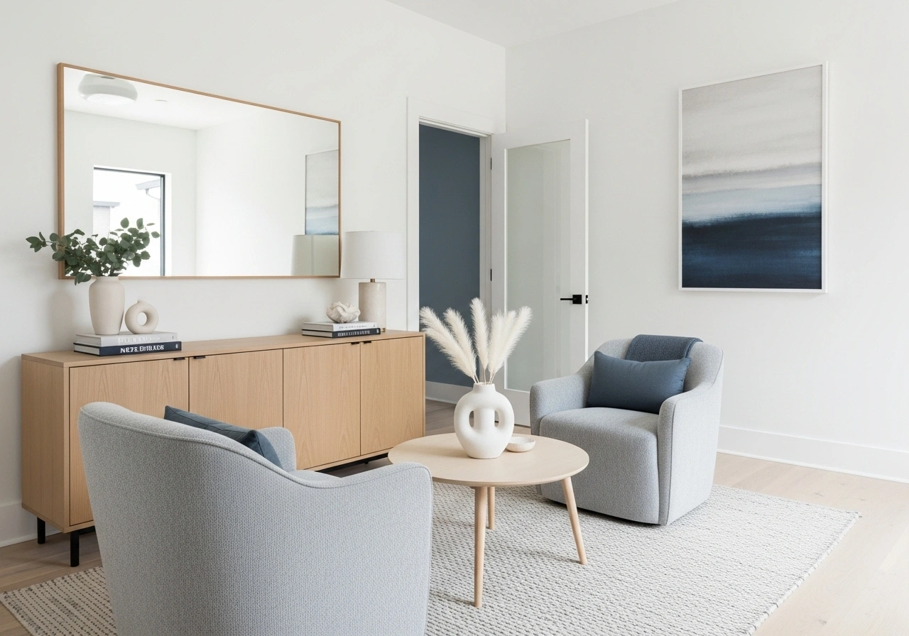 Bureau moderne et chaleureux avec fauteuil confortable
